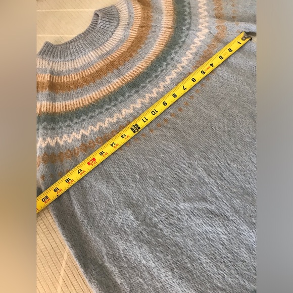 J. Crew Fair Isle yoke puff-sleeve sweater women's size S - Picture 7 of 11